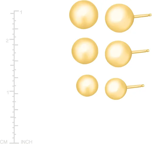 Vista 3 de Eternity Gold Aretes de bola de 4-0.197-0.236 in en oro amarillo de 14 quilates, Oro amarillo, no conocido