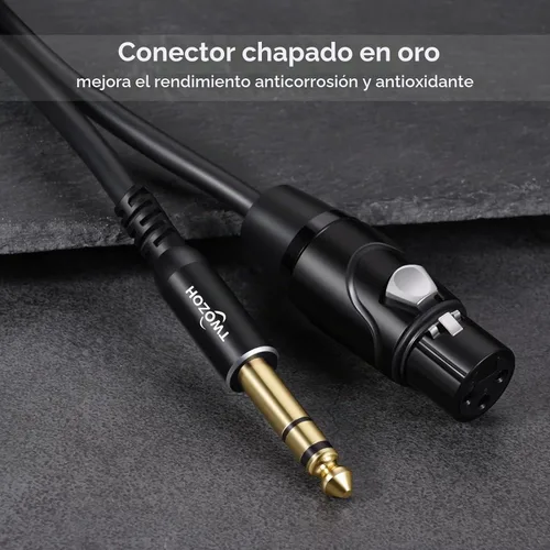 Vista 5 de Twozoh Cable XLR Hembra a TRS de 1/4 Pulgada (6.35mm), Cable de Micrófono XLR a Jack de Cuarto de Pulgada Equilibrado 1 Pie (Profesional/HiFi)