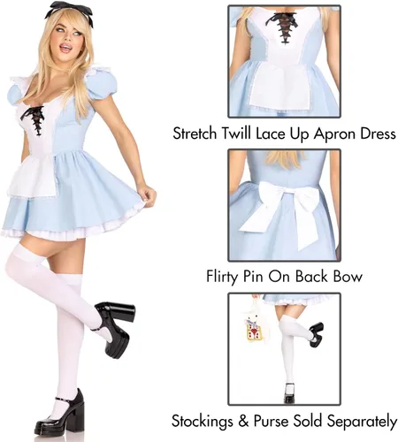 Vista 3 de Leg Avenue Women’s 3 PC Storybook Alice Costume with Headband