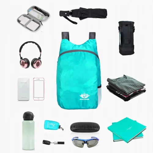 Vista 7 de Mochila impermeable para deportes al aire libre para acampar senderismo, gran capacidad verde