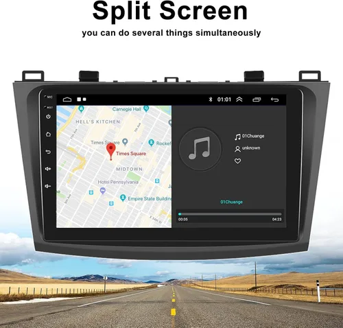 Vista 7 de Radio estéreo de coche para Mazda 3 2009 2010 2011 2012 2013, Android 15 2G+64G Carplay inalámbrico Android Auto, 9 pulgadas pantalla táctil coche