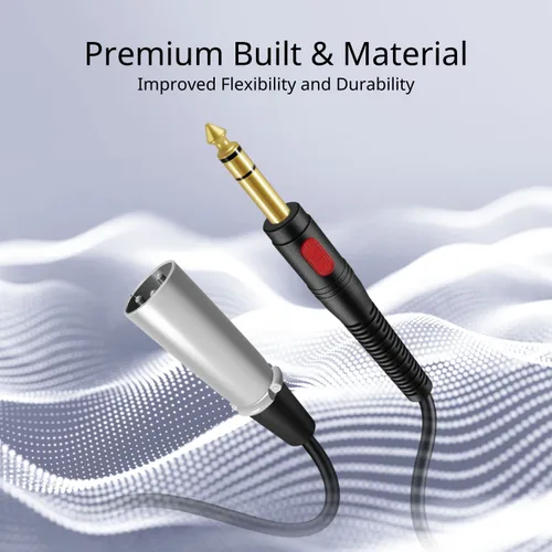 Vista 3 de TNP XLR a 1/4 TRS - Cable equilibrado de 3 pies – XLR macho a 1/4 de pulgada de 1/4 de pulgada de 0.250 in de interconexión estéreo de audio chapado