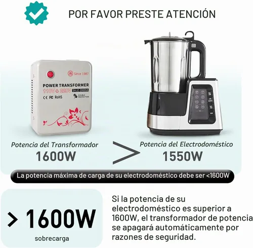 Vista 5 de Convertidor de voltaje de 2000 vatios Transformador de 110 V a 220 V Adaptador de transformador para uso en los Estados Unidos