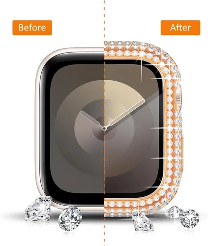 Vista 111 de Surace Bling - Carcasa con protector de pantalla para Apple Watch Series 3, 2, 1 de 1.496 pulgadas