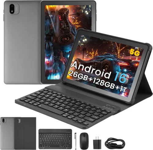 Vista 16 de Tablet Android 15 2026, 10.1 pulgadas, HD, 18 GB de RAM, 128 GB de Negro