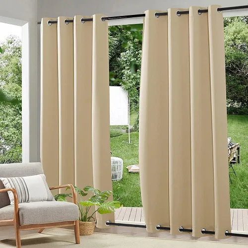 Vista 21 de RYB HOME Cortinas resistentes al viento para exteriores, cortinas opacas impermeables con aislamiento térmico para patio, porche, glorieta, pérgola