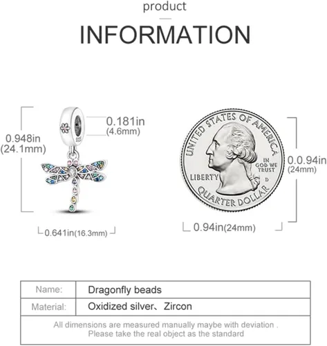 Vista 3 de XinYouZhi Animal S925 Sterling Silver Bead Charms for Bracelets with Cubic Zirconia for Jewelry Making Birthday Valentines Day Gifts for Women Girls