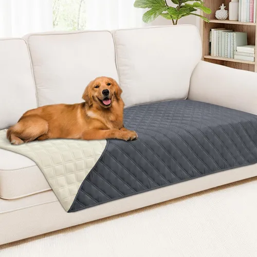 Vista 111 de Smiry Funda Impermeable para Cama de Perro Manta para Mascotas, Manta Suave y Lavable para Perros para Muebles Cama Sofá Sofá Reversible, a Cuadros