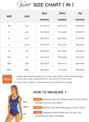 Vista 6 de Aleumdr Womens Blouson Striped Printed Push up Strappy T-Back Tankini Top with Shorts