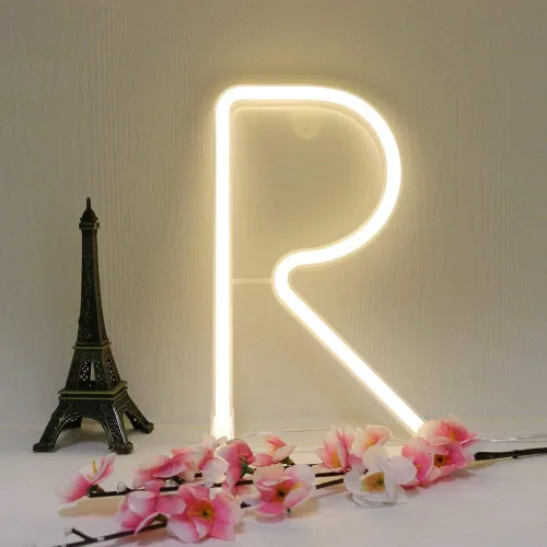 Vista 82 de Ulalaza Letrero de luz LED en blanco y negro, 2 letras AA alimentadas por batería para boda, fiesta de cumpleaños, lámpara de Navidad, luz nocturna