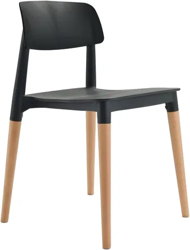 Vista 4 de Bel Dining Bistro Cafe Style - Juego de 2 sillas auxiliares minimalistas modernas (negro)