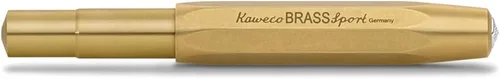 Vista 2 de Kaweco BRASS SPORT - Bolígrafo de gel/tinta para zurdos y diestros (13,0 cm, con bola de cerámica, incluye mina de 0,7 mm, diseño clásico)