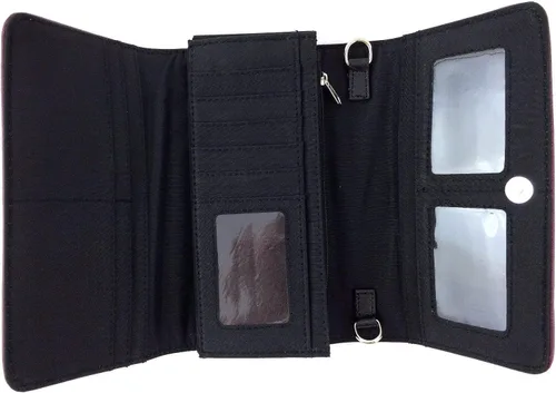 Vista 3 de Zelris Tribal Nativo Atrapasueños Pluma Concho Bordado Crossbody Fold Wallet
