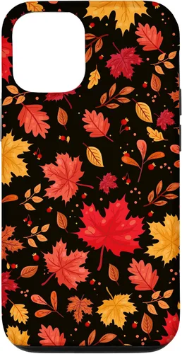 Vista 28 de iPhone 11 Pro Halloween Pattern Fall Leaves Pattern - Funda de la temporada de otoño