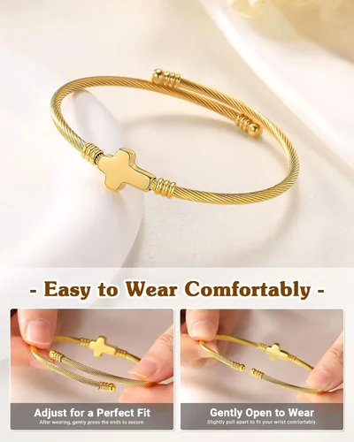 Vista 5 de Pulsera de cruz de confirmación católica regalos para adolescentes, niñas y mujeres