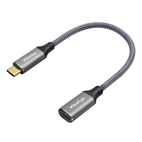 Vista 9 de CLEEFUN Cable de extensión USB-C, 1 pie, paquete de 1, USB-C macho a hembra, datos de 10 Gbps y sincronización de video 4K, carga rápida de 100 W