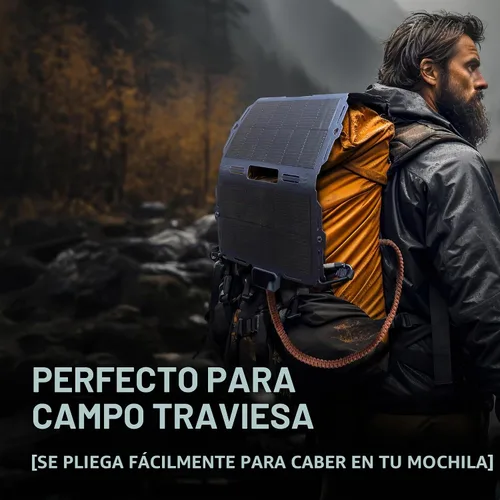Vista 2 de Dark Energy Spectre - Panel solar plegable de 18 W Energía solar portátil carga dispositivos USB-C y USB-A Resistente a golpes e impactos