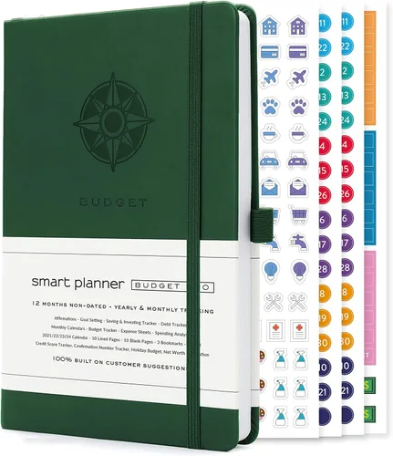 Vista 14 de Agenda de presupuesto Smart Planner – Agenda financiera tamaño A5 – Planificador de presupuesto sin fecha 2024-2025 y organizador mensual