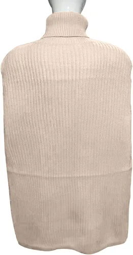 Vista 5 de Suéter tipo poncho para mujer, tejido de punto trenzado, cuello alto, capa de chales, suéter para otoño e invierno