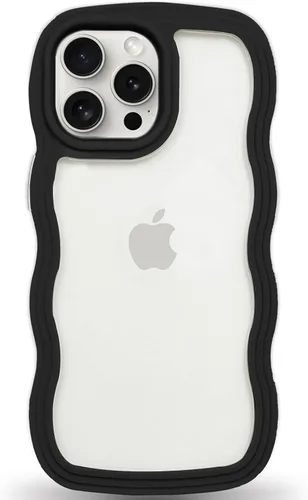 Vista 58 de Anuck Funda para iPhone 13 Pro con borde ondulado, diseño trasero transparente, agarre antideslizante, forma de marco rizado ondulado, a prueba