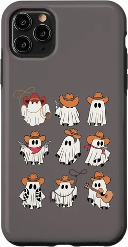Vista 13 de Carcasa divertida para iPhone 13 Pro Max Boo Haw Western Cowboy Ghost Cowgirl