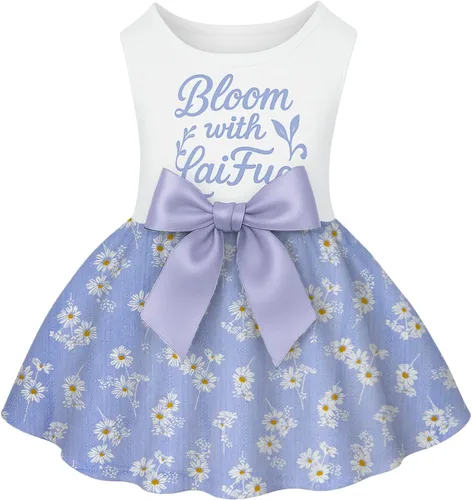 Vista 13 de Laifug Vestido para Perro Cachorro con Estampado Princesa Vestido para Perro Lindo para Fiestas (Rosa, XS)