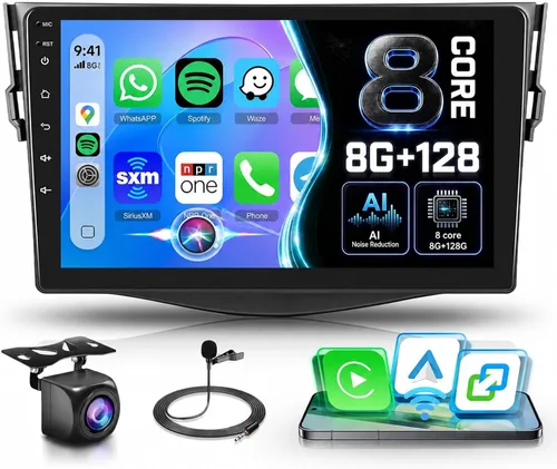 Vista 11 de Radio de coche de 8 núcleos 6G+128G para Toyota RAV4 2007-2011, estéreo de coche Rimoody Android con Carplay inalámbrico, Android Auto, Mirror Link