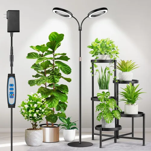 Vista 11 de Aumtrly Luces de cultivo para plantas de interior, luz de escritorio de 80 LED de espectro completo para el cultivo de plantas pequeñas, lámpara