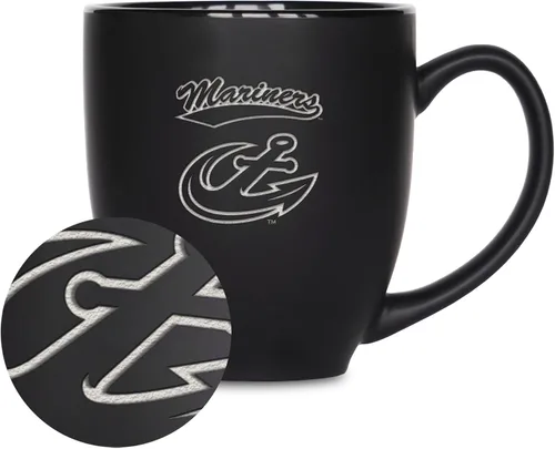 Vista 105 de Rico Industries - Taza de cerámica mate negra con grabado láser estándar de 15oz para NCAA (escuelas T & U) - Para bebidas calientes o frías