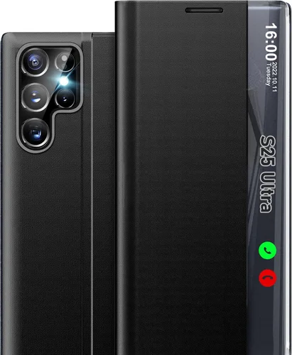 Vista 91 de Funda de teléfono para Samsung Galaxy A16 5G, Clear View Window Funda delgada de lujo para teléfono Galaxy A16 con soporte, funda protectora