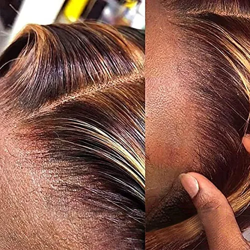 Vista 5 de Jessicahair Pelucas de cabello humano ondulado con encaje frontal transparente HD de 13 x 4, sin pegamento, para mujeres negras, prearrancadas