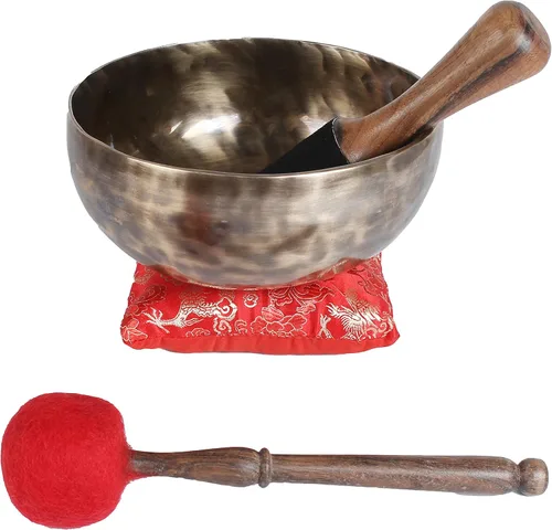 Vista 3 de ESK - Juego de cuencos tibetanos de 7 pulgadas, meditación, decoración zen, curación espiritual y corporal y limpieza energética, hecho a mano
