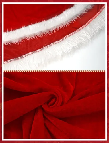 Vista 4 de FEOYA Disfraz de Papá Noel para mujer para celebraciones festivas con sombrero de capa
