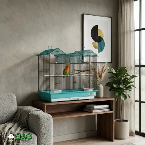 Vista 7 de A&E Cage Co - Jaula para pájaros con triple parte superior para periquitos