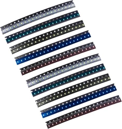 Vista 14 de Kit surtido de luces LED de diodo SMD 0805 de 5 colores x 40 piezas = 200 piezas (Chip mini 2.0mm x 1.2mm para PCB DC 20mA) Bombillas de luz