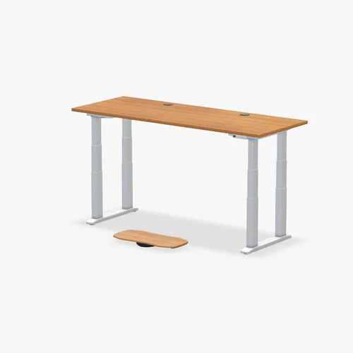 Vista 32 de UPLIFT DESK Bamboo Curve - Escritorio eléctrico de pie V2 (60 x 30 pulgadas), escritorio de pie ajustable de 4 patas, teclado avanzado, ojales