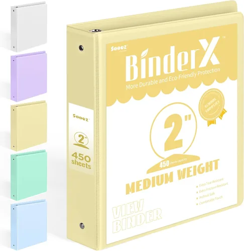 Vista 35 de BinderX - Carpeta de 3 anillos redondos extraduradera de 1 pulgada, se adapta a 175 hojas de papel de 8.5 x 11 pulgadas, cubierta personalizable