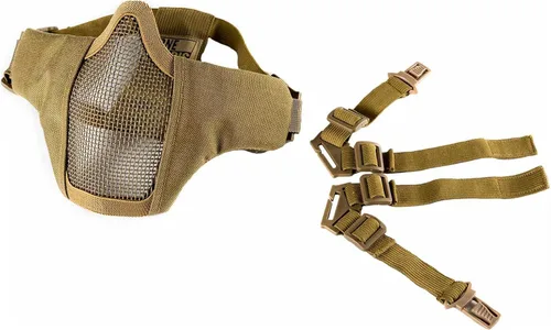 Vista 7 de OneTigris Foldable Tactical Airsoft Mesh Half Mask Helmet Compatible 800FPS ANSI Z80.3 certified,soft foam cheek pads,skull cap strap included