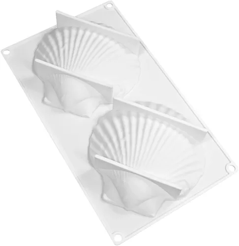 Vista 4 de mostsom Molde de silicona para hornear Big Sea Shell para hornear 3D Bakeware Molde de chocolate Molde de magdalenas Pan Pastel DIY Muffin