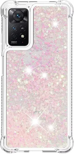 Vista 105 de Funda de silicona transparente con purpurina para Xiaomi Redmi A1 Bling Liquid Clear Star Heart Silicone Bumper a prueba de golpes, funda Azul