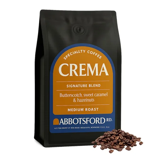 Vista 10 de Café Crema en grano entero, café especial, granos de café de tostado medio, mezcla exclusiva con sabores de caramelo, caramelo dulce y avellana