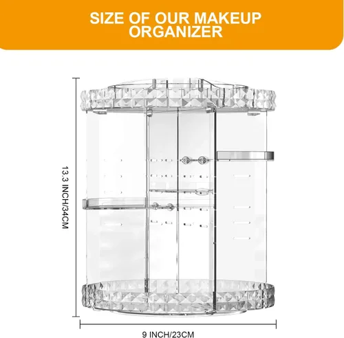 Vista 2 de Organizador de maquillaje giratorio de 360 grados, 7 capas ajustables, organizador de cosméticos de gran capacidad, organizador de maquillaje