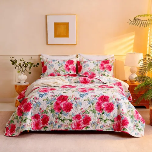 Vista 11 de JSD Juego de edredón floral paisley negro, tamaño twin, 2 piezas de cubrecamas estampadas con funda de almohada, manta acolchada de microfibra suave