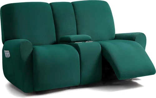 Vista 12 de ULTICOR - Juego de 8 fundas para sofá reclinable de jacquard, fundas elásticas para sofá reclinable para 3 cojines, fundas gruesas, suaves y Gris