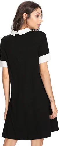 Vista 2 de Floerns Camiseta holgada Casual para Mujer, Vestido flojo, Simplemente combina con un collar, Manga 34