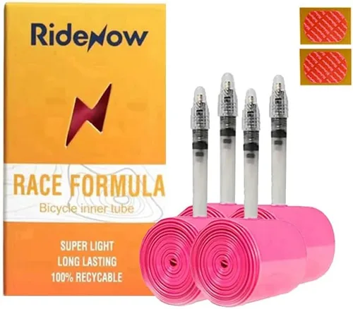 Vista 15 de RideNow 1/2/4 Pack Ultralight Bike Inner Tube 700 x 18-32 / MTB27.5/29 inch x 1.9-2.5 TPU Inner Tubes with 45/65/85mm Length French Valve Super Bike