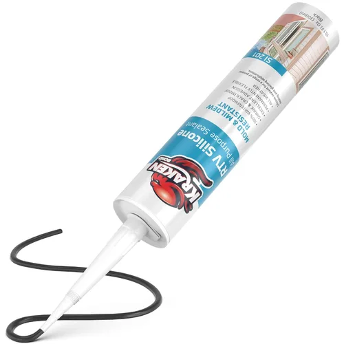 Vista 18 de Kraken Bond Sellador de silicona negro resistente al agua Cartucho de 100 a 10 onzas líquidas, RTV silicona para calafatear cocina y baño, todo uso