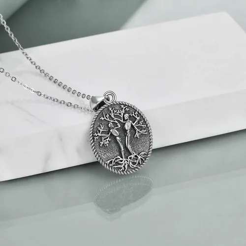 Vista 40 de ONEFINITY Collar de plata de ley 925 con diseño de árbol de la vida con colgante de nudo celta de concha de abulón para mujer