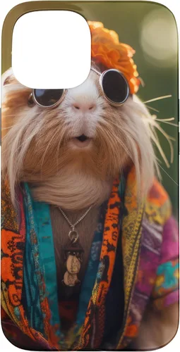 Vista 6 de iPhone 16 Boho Hippie Sunglasses Guinea Pig Case