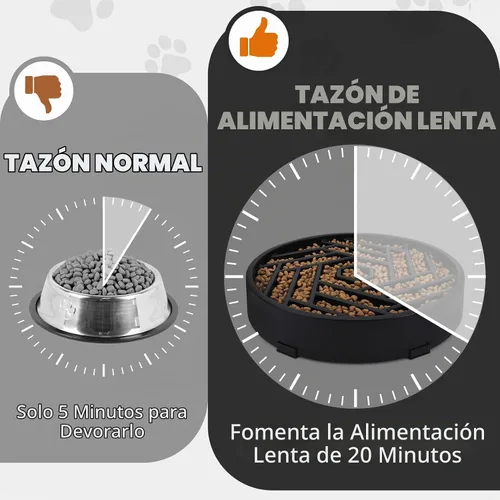Vista 4 de WHIPPY Cuenco para perros de alimentación lenta, diseño de laberinto de rompecabezas para reducir la velocidad de comer, capacidad de 3 tazas Negro